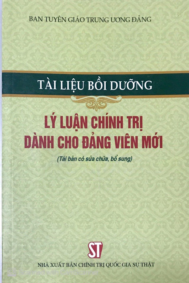 Tài liệu bồi dưỡng lý luận chính trị dành cho đảng viên mới (Tái bản có sửa chữa, bổ sung)