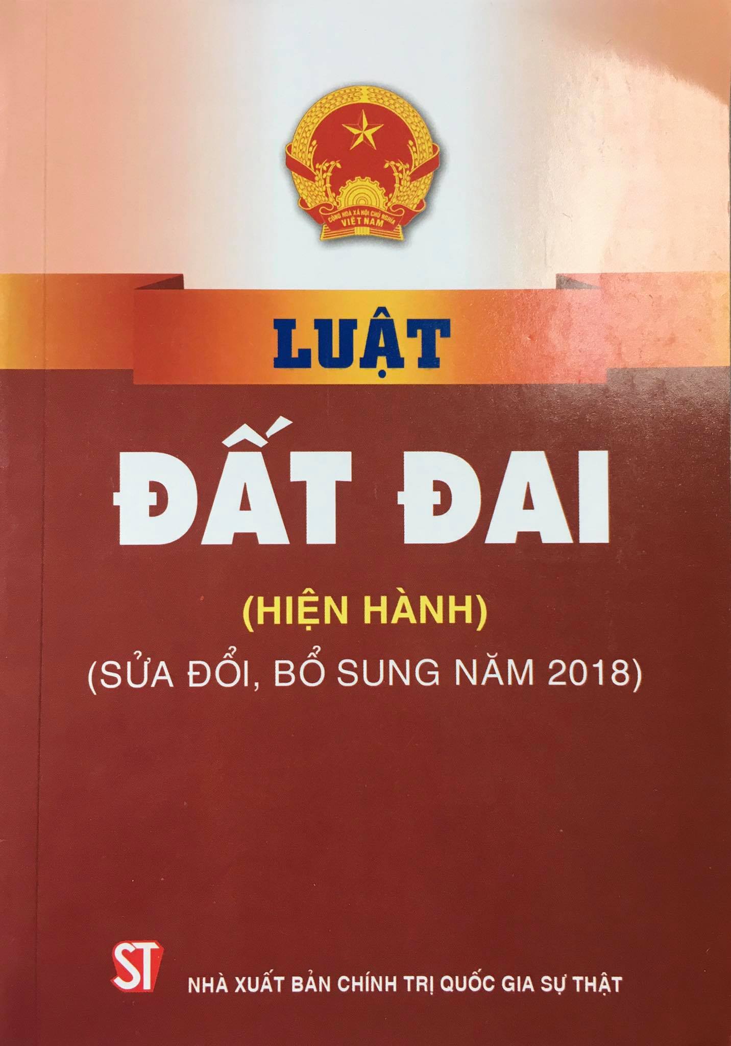 Luật Đất đai (hiện hành) (sửa đổi, bổ sung năm 2018)