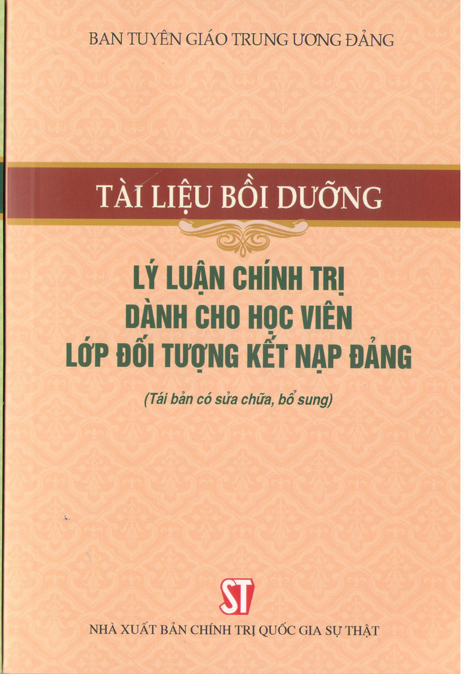 Tài liệu bồi dưỡng lý luận chính trị dành cho học viên lớp đối tượng kết nạp Đảng