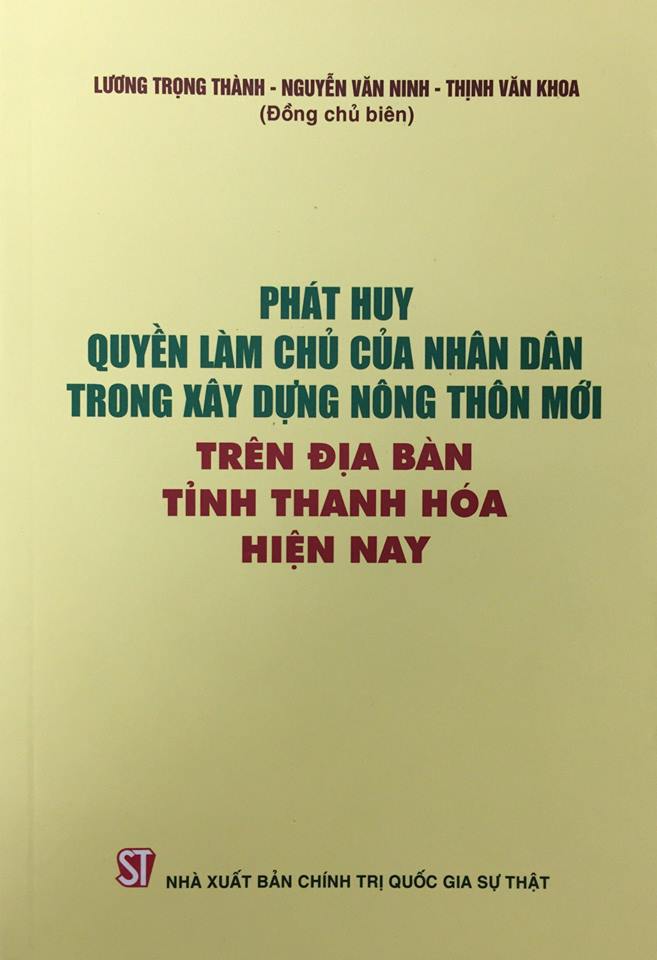 Phát huy quyền làm chủ của nhân dân trong xây dựng nông thôn mới trên địa bàn tỉnh Thanh Hóa hiện nay 