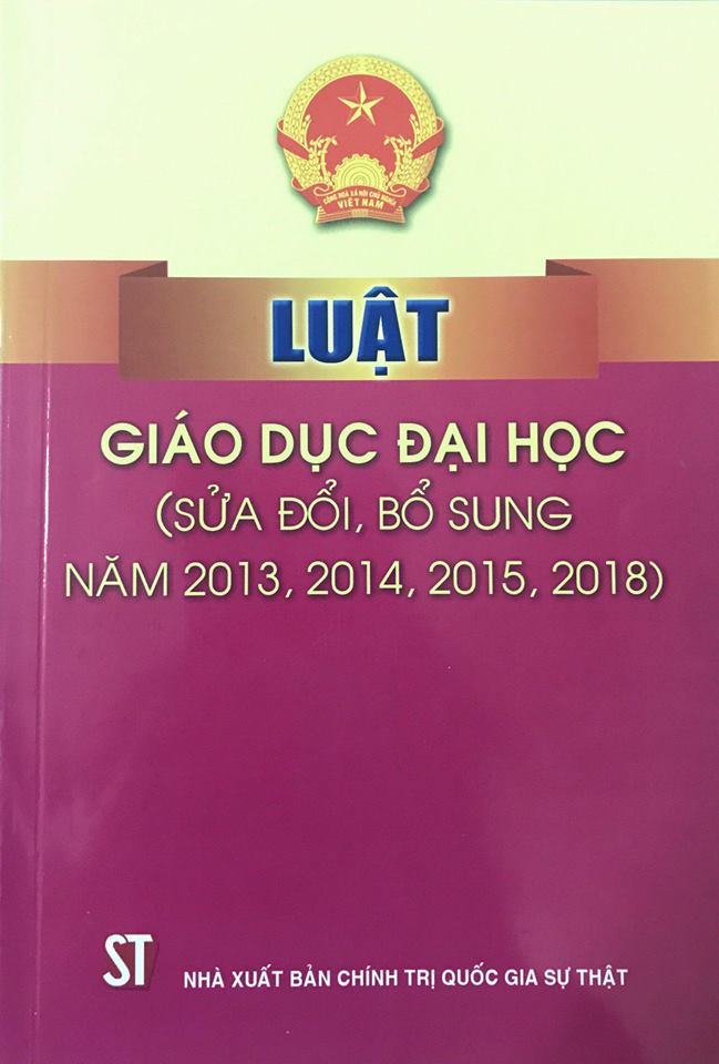 Luật Giáo dục đại học (sửa đổi, bổ sung năm 2013, 2014, 2015, 2018)