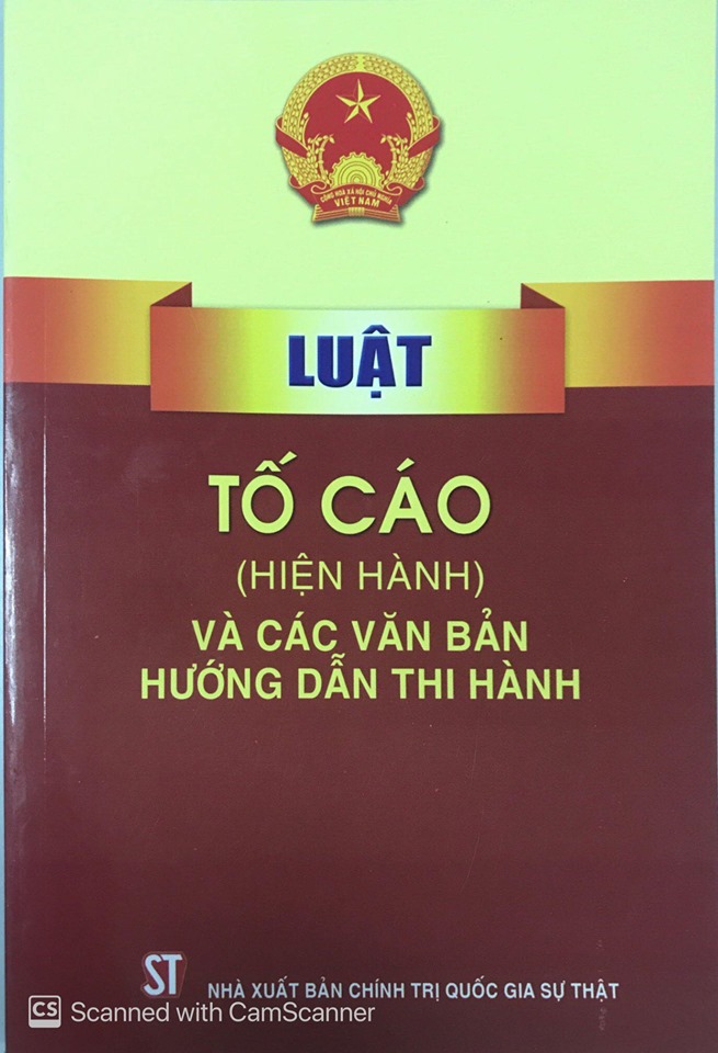 Luật Tố cáo (hiện hành) và các văn bản hướng dẫn thi hành