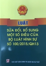 Luật sửa đổi, bổ sung một số điều của Bộ luật Hình sự số 100/2015/QH13  