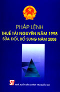 Pháp lệnh thuế tài nguyên năm 1998; sửa đổi, bổ sung năm 2008