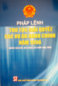 Pháp lệnh thủ tục giải quyết các vụ án hành chính năm 1996 (Sửa đổi, bổ sung, các năm 1998, 2006)