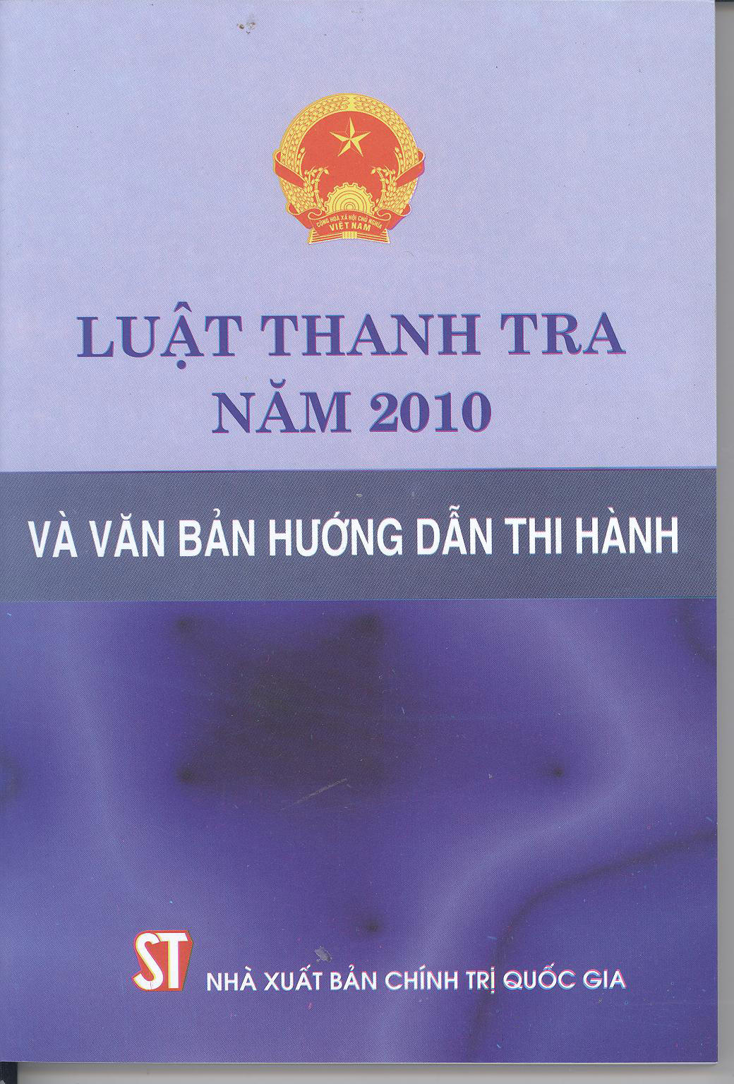 Luật thanh tra năm 2010 và văn bản hướng dẫn thi hành